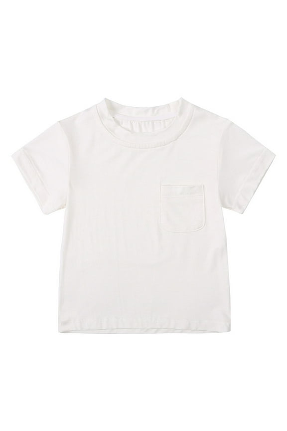 Toddler Baby T-Shirts Unisex Newborn Infant Cotton Short Sleeve Crew Neck Basic Tees Casual Summer Tops