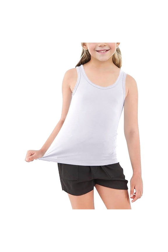 Toddler Baby Tank Tops Unisex Boys Girls Cotton Scoop Neck Racer Back Sleeveless Undershirts Children Summer Vests