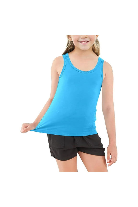 Toddler Baby Tank Tops Unisex Boys Girls Cotton Scoop Neck Racer Back Sleeveless Undershirts Children Summer Vests