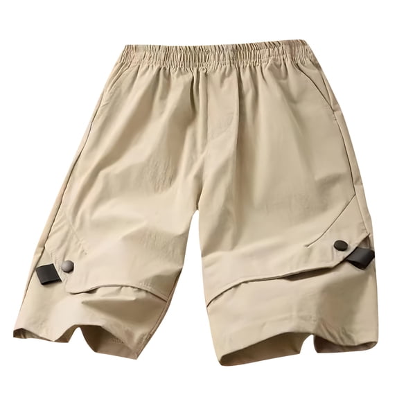 Lenpel Toddler Boys' Cargo Shorts Lightweight Elastic Waist Knee Length Hiking Shorts Casual Athletic Shorts with Pockets