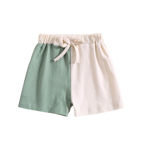 Lenpel Toddler Boys Girls' Cotton Shorts Unisex Baby Infant Elastic Waist Color Block Pull on Shorts Summer Comfy Shorts