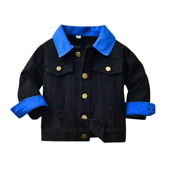 Lenpel Toddler Boys Girls' Denim Jacket Newborn Infant Long Sleeve Button down Lapel Jean Coat Fall Winter Outwear