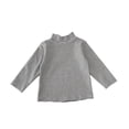 thumbnail image 1 of Lenpel Toddler Boys Girls Fall Clothes Mock Neck Soft Cotton Long Sleeve Striped T Shirts Infant Base Layer Tops, 1 of 6