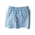 thumbnail image 1 of Lenpel Toddler Boys Girls' Plaid Shorts Unisex Baby Lightweight Elastic Waist Boxer Cotton Linen Shorts Summer Casual Shorts, 1 of 3