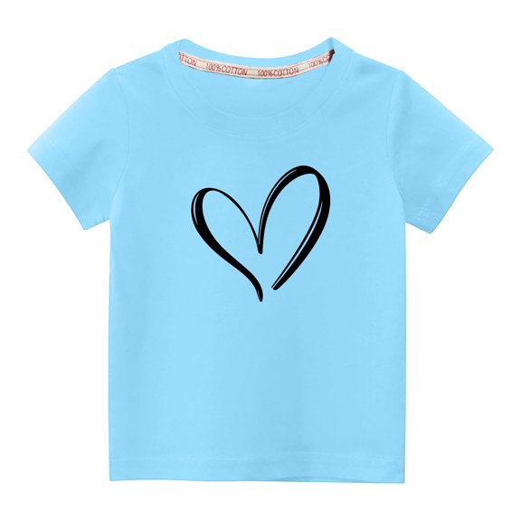 Lenpel Toddler Boys Girls T Shirts Short Sleeve Crew Neck Printed Cotton Tops Summer Outfits for 3-10 Years