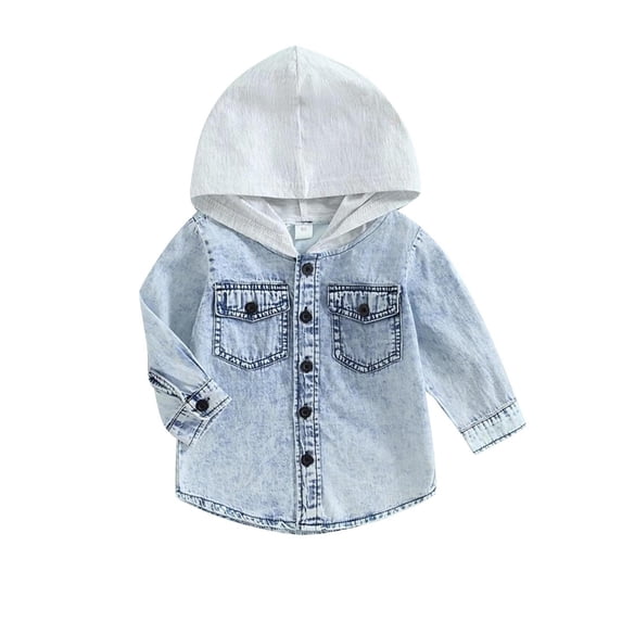 Lenpel Toddler Boys Girls' Unisex Clothes Infant Lightweight Long Sleeve Button down Cotton Jacket Spring Fall Out