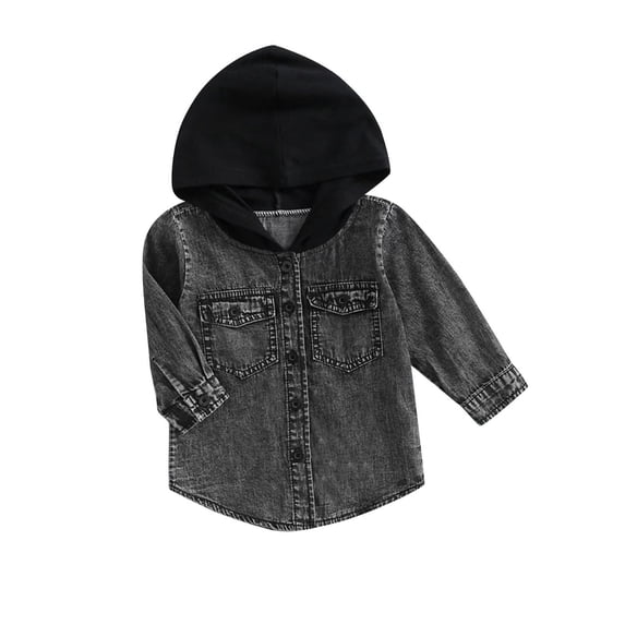 Lenpel Toddler Boys Girls' Unisex Clothes Infant Lightweight Long Sleeve Button down Cotton Jacket Spring Fall Out
