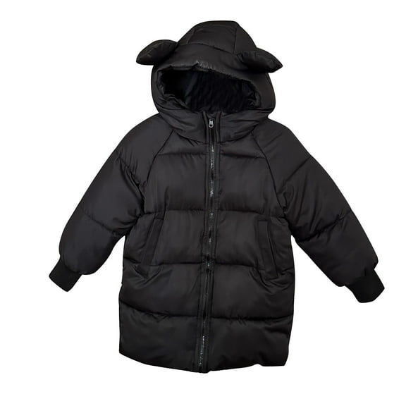 Lenpel Toddler Boys Girls' Winter Coat Infant Long Zip up Hooded Thick Warm Quilted Puffer Jacket Padded down Outwear
