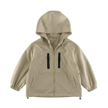 Lenpel Toddler Boys' Jackets Lightweight Zip up Hooded Solid Color Windbreaker Coat 3-9 Y Spring Fall Clothes