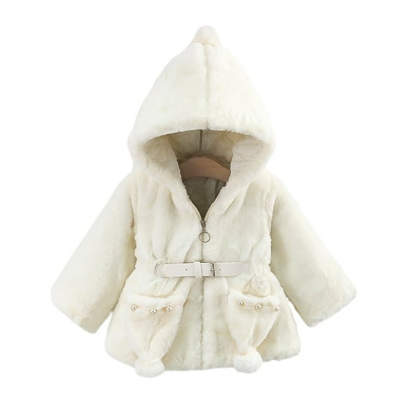 Lenpel Toddler Fleece Jacket for Baby Boys Girls Cute Solid Color Fuzzy Zip up Hoodies Infant Fall Winter Outwear