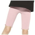 thumbnail image 1 of Lenpel Toddler Girls' Bike Shorts Elastic Waist Ruffle Hem Knee Length Slim Workout Dance Leggings Athletic Running Shorts, 1 of 6