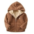 thumbnail image 1 of Lenpel Toddler Girls Boys' Fleece Jacket Cute Long Sleeve Thick Warm Infant Zip up Hoodies Fuzzy Fall Winter Coat, 1 of 3