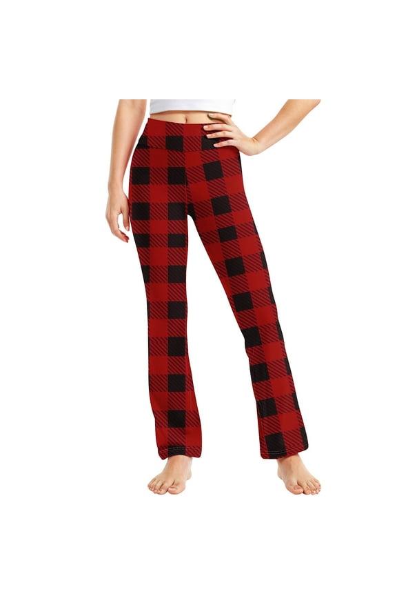Toddler Girls Boys' Lounge Pants Soft Comfy Plaid High Waisted Straight Leg Slim Workout Pants Athletic Casual Trousers