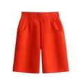 thumbnail image 1 of Lenpel Toddler Girls Boys' Shorts Cotton Elastic Knee Length Waist Pull on Sport Shorts Summer Casual Shorts with Pockets 2-11 Y, 1 of 3