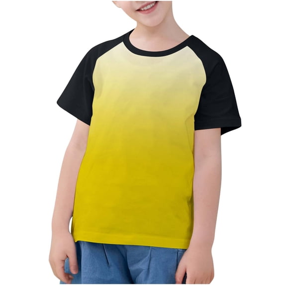Lenpel Toddler Girls Boys' T-Shirts Short Sleeve Crew Neck Color Block Casual Tee Shirts Children Summer Tops