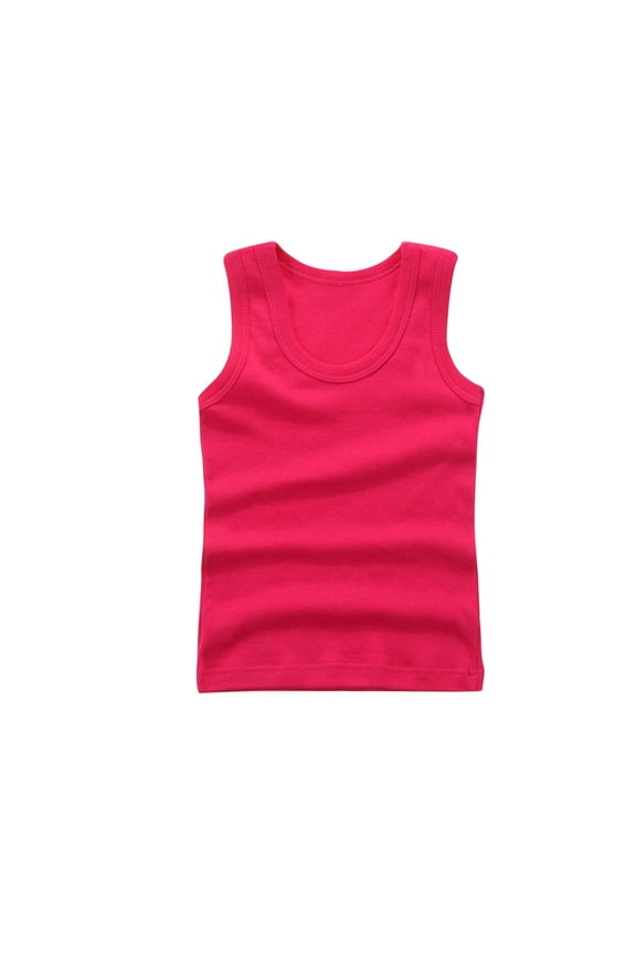 Toddler Girls Boys' Tank Tops Soft Cotton Scoop Neck Sleeveless Undershirts Children Summer T-Shirts 2-14 Y