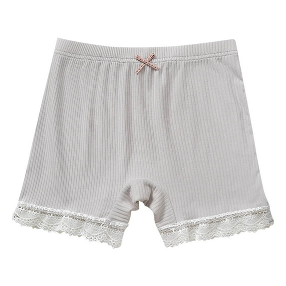 Lenpel Toddler Girls' Dance Shorts Soft Cotton Elastic Waist Lace Hem Yoga Bike Shorts Under Dress Shorts for Children 2-10 Y