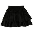 thumbnail image 1 of Lenpel Toddler Girls' Mini Skirts Elastic High Waisted Ruffle Tiered A-Line Short Skirts Layered Party Dance Skirt, 1 of 3