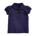 thumbnail image 1 of Lenpel Toddler Girls' T-Shirts Cotton Puff Short Sleeve Doll Collared Half Button Textured Tee Blouses Cute Summer Tops, 1 of 5