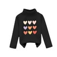 thumbnail image 1 of Lenpel Toddler Girls' Turtleneck Shirts Long Sleeve Soft Cotton Heart Printed Pullover Tops Warm Base Layer, 1 of 3