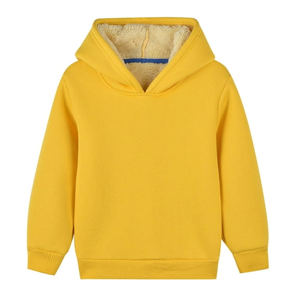 Lenpel Toddler Hoodies for Girls Boys Cotton Warm Fleece Lined Solid Pullover Sweatshirts Fall Winter Outfits