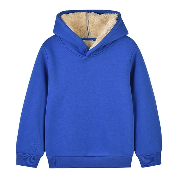 Lenpel Toddler Hoodies for Girls Boys Cotton Warm Fleece Lined Solid Pullover Sweatshirts Fall Winter Outfits