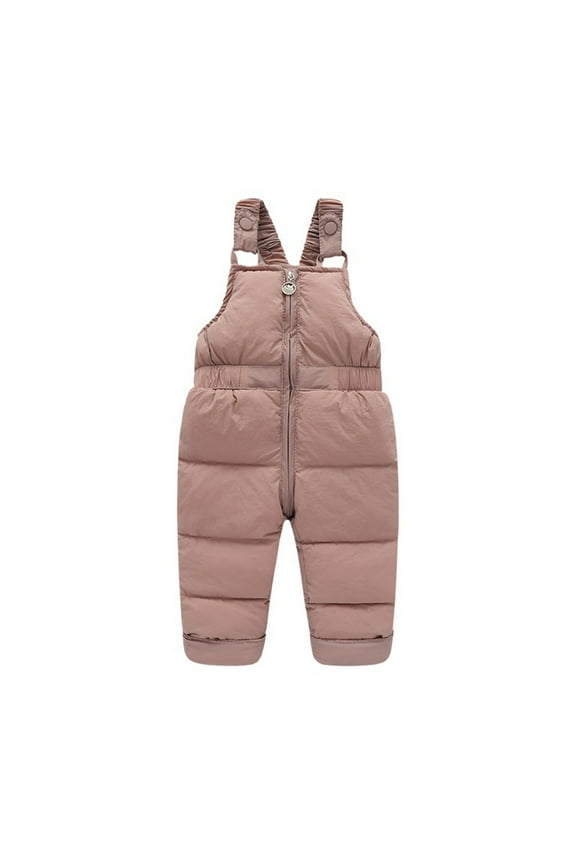 Toddler Snow Pants for Girls Boys Thick Warm Zip up Quilted down Puffer Bib Overalls Baby Winter Clothes