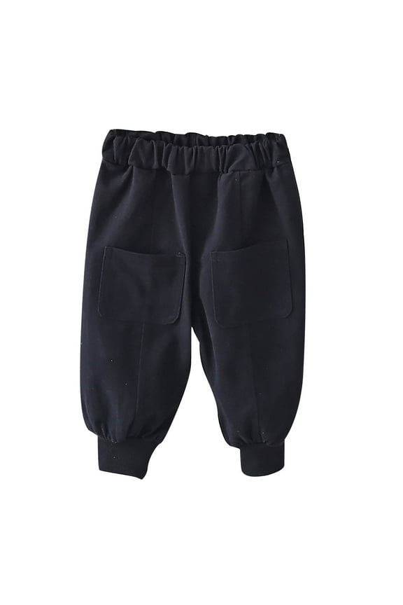 Toddler Sweatpants for Little Girls Boys Cotton Solid Elastic Waist Active Jogger Casual Pull on Pants