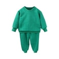 thumbnail image 1 of Lenpel Toddler Sweatsuits Girls Boys Solid Long Sleeve Crew Neck Pullover Sweatshirts Joggers Set Fall Winter Outfits, 1 of 2
