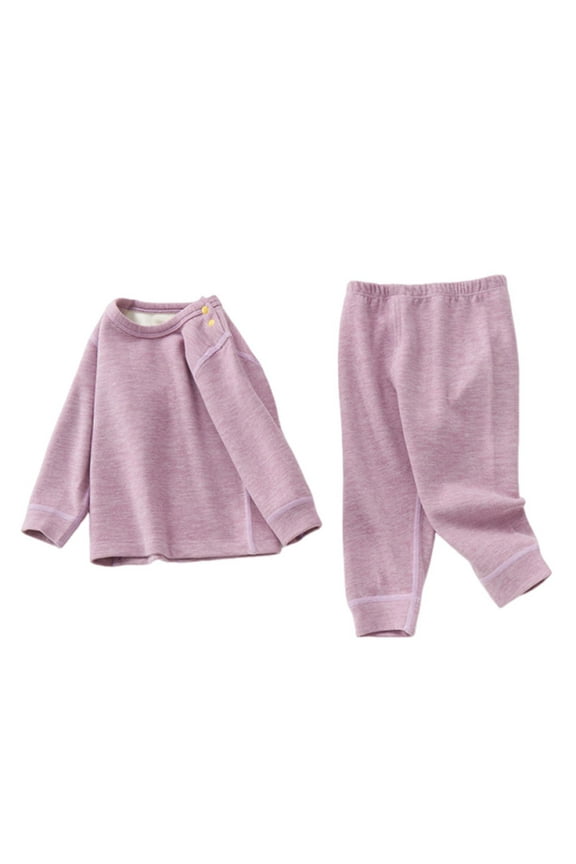 Toddler Thermal Underwear Set Long Sleeve Soft Warm Base Layer Tops Pants 2 Pcs Pjs Set for Baby Girls Boys