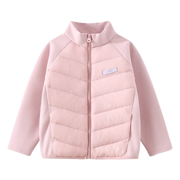 Lenpel Toddlers' Winter Coat Lightweight Mock Neck Zip up Quilted Puffer Jacket Warm Cotton Outwear for 3-13 Years