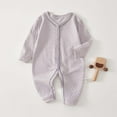 thumbnail image 1 of Lenpel Unisex Boy Girl Clothes Newborn Cotton V Neck Long Sleeve Button down Rompers Infant Baby Jumpsuits, 1 of 2