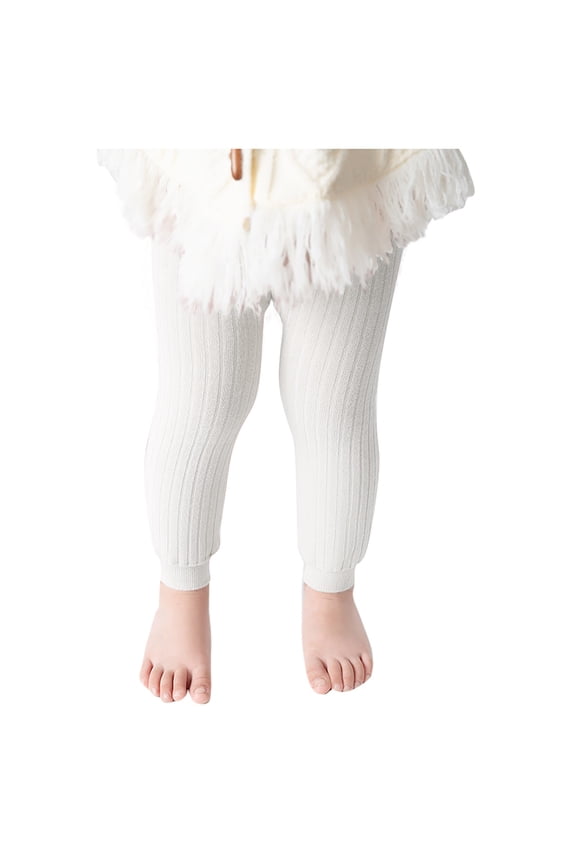 Unisex Toddler Leggings Infant Soft Cotton Solid Color Warm Ribbed Footless Tights Fall Winter Bottom Pants