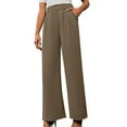 thumbnail image 1 of Lenpel Wide Leg Dress Pants for Women Elastic High Waisted Business Work Causal Trousers Loose Palazzo Suit Pants, 1 of 7