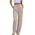thumbnail image 1 of Lenpel Wide Leg Pants for Women Baggy Elastic High Waisted Pleated Work Pants Business Casual Trousers with Pockets, 1 of 7