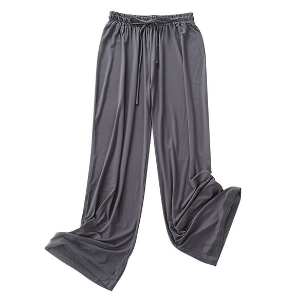Lenpel Wide Leg Pants for Women Modal Drawstring Elastic High Waisted Soft Comfy Lounge Yoga Pants Lightweight Pj Bottoms