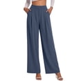 thumbnail image 1 of Lenpel Wide Leg Pants for Women Summer High Waist Work Dress Pants Pull on Loose Fit Business Casual Office Trousers, 1 of 5