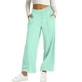 thumbnail image 1 of Lenpel Wide Leg Sweatpants for Women Baggy High Waisted Drawstring Lounge Pants Workout Athletic Joggers with Pockets, 1 of 6