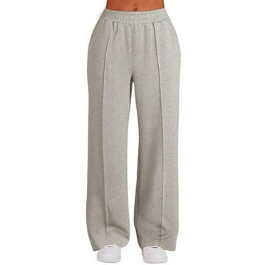 Lenpel Wide Leg Sweatpants for Women Elastic High Waisted Bell Bottom Casual Trousers Comfy Lounge Loose Yoga Pants