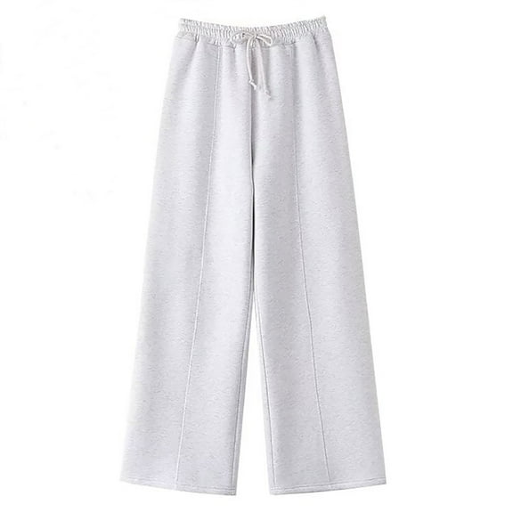 Lenpel Wide Leg Sweatpants for Women Thermal Casual Loose Athletic Trousers Baggy Comfy Warm Joggers with Pockets