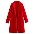 thumbnail image 1 of Lenpel Winter Overcoat for Women Fall Winer Open Front Lapel Wool Blend Long Jacket 2025 Fashion Warm Solid Cardigan, 1 of 3
