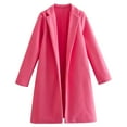 thumbnail image 1 of Lenpel Winter Overcoat for Women Fall Winer Open Front Lapel Wool Blend Long Jacket Fashion Warm Solid Cardigan, 1 of 1