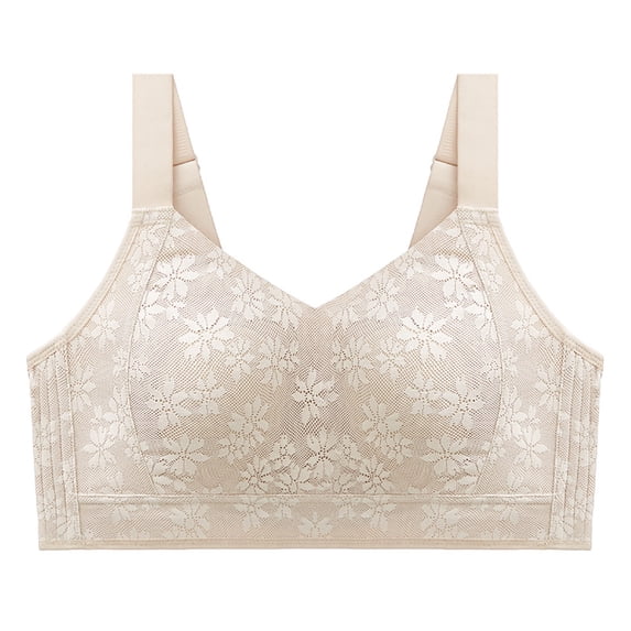 Lenpel Wireless Bras for Women Comfortable Push up Supportive Lift Full Coverage Plus Size Bralettes Padded Lace Bras