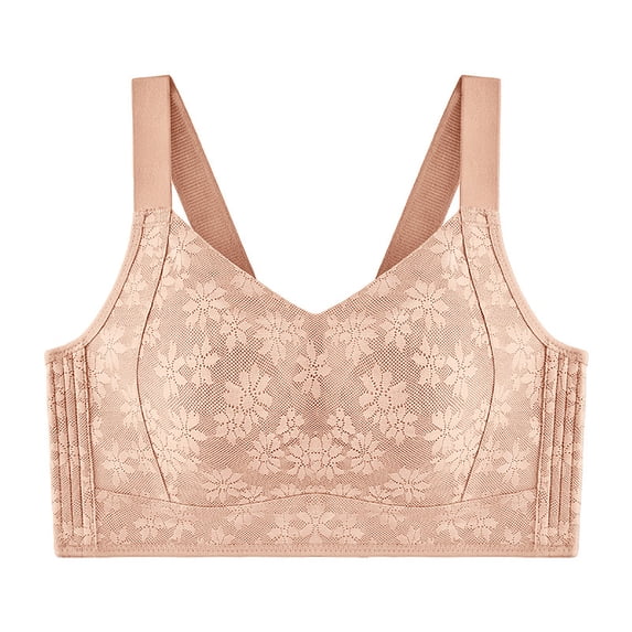 Lenpel Wireless Bras for Women Comfortable Push up Supportive Lift Full Coverage Plus Size Bralettes Padded Lace Bras