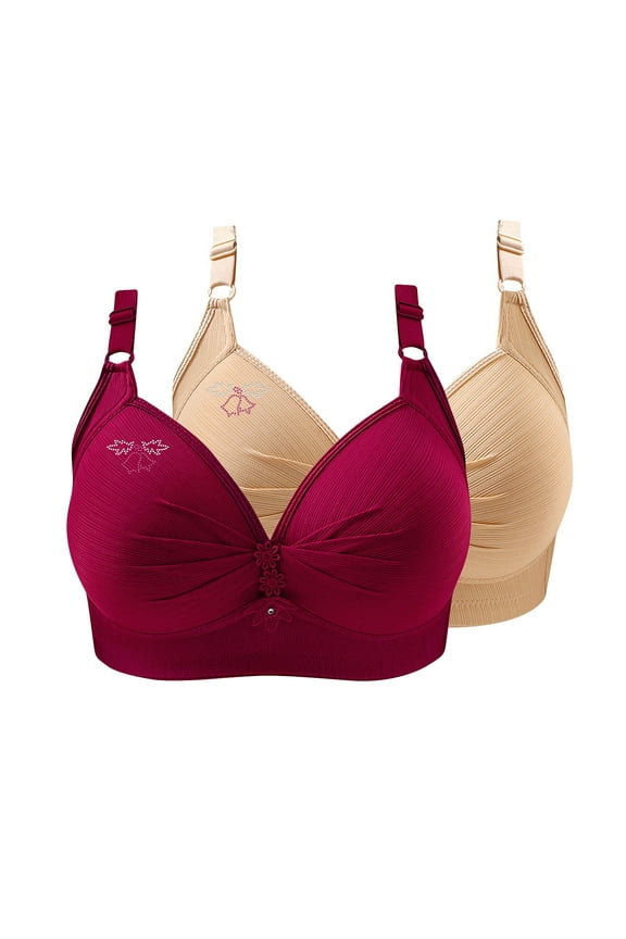 Women's 2 Pc Push up Bras Plus Size Wireless Full Coverage Lift High Support Bralettes Comfortable Bras