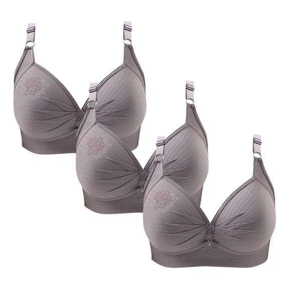 Lenpel Women's 3 Pc Push up Bras No Underwire Supportive Lift Full Coverage Plus Size Bralettes Comfortable Bras