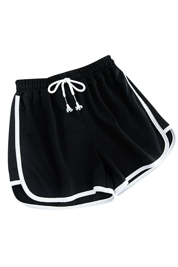 Women's Athletic Shorts Casual Elastic High Waisted Drawstring Side Striped Split Lounge Shorts Summer Running Shorts
