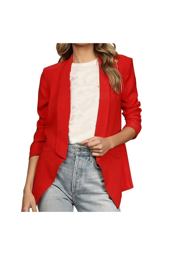 Women's Blazer Open Front Long Sleeve Business Casual Cardigan Jacket Fall Fashion Dressy Blazer