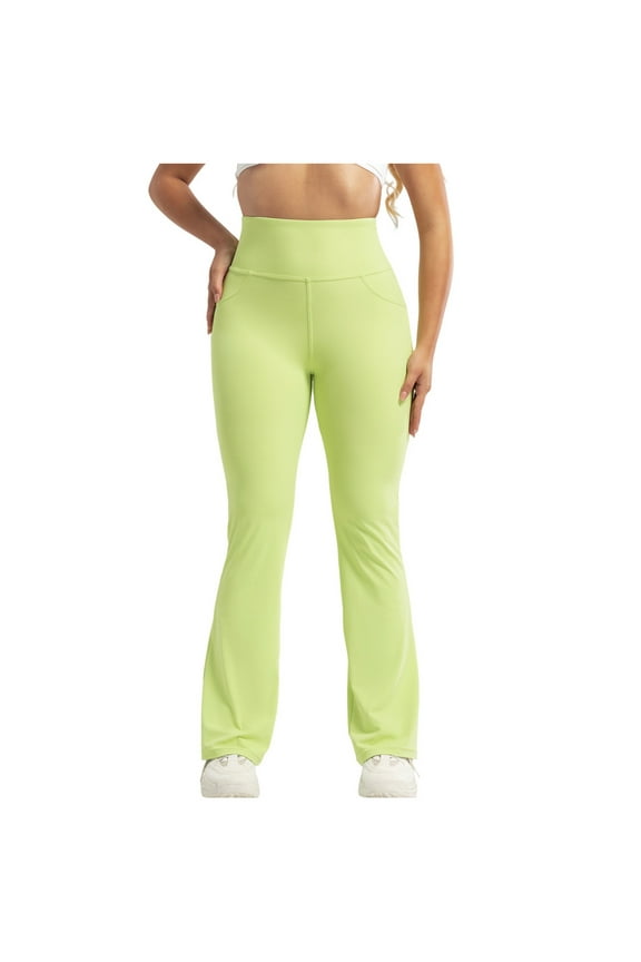 Women's Bootcut Yoga Pants Trendy High Waisted Stretchy Workout Flare Leggings Athletic Bell Bottom Trousers