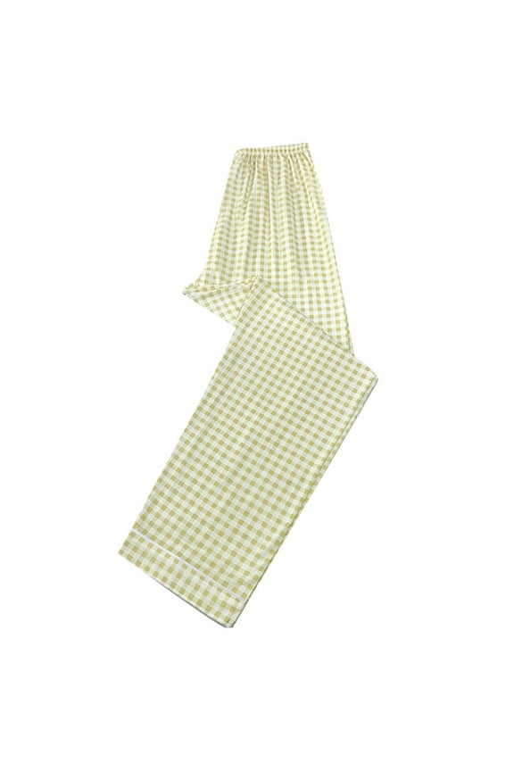 Women's Capri Pajama Pants Casual Elastic Waist Plaid Soft Comfy Sleep Lounge Pants Cropped Pj Bottoms